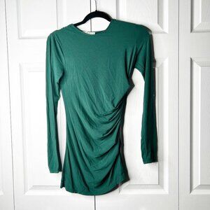 Marina Moscone Collective Green Ruched Long Sleeve Top Women's Size X-Small XS